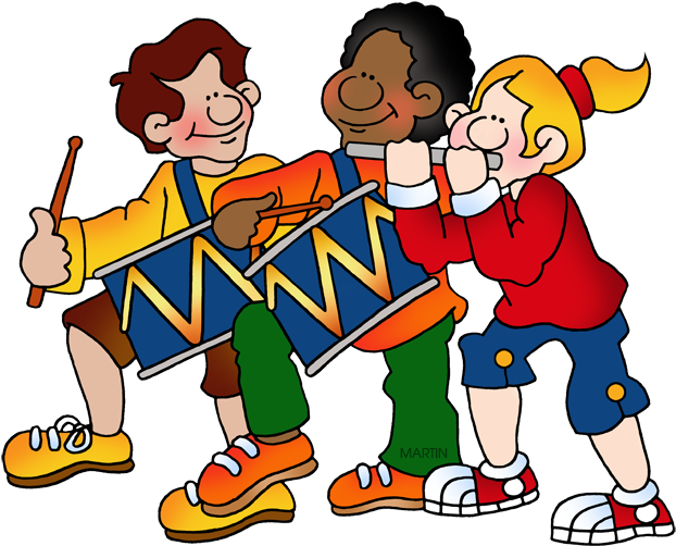 Children Marching Band Cartoon