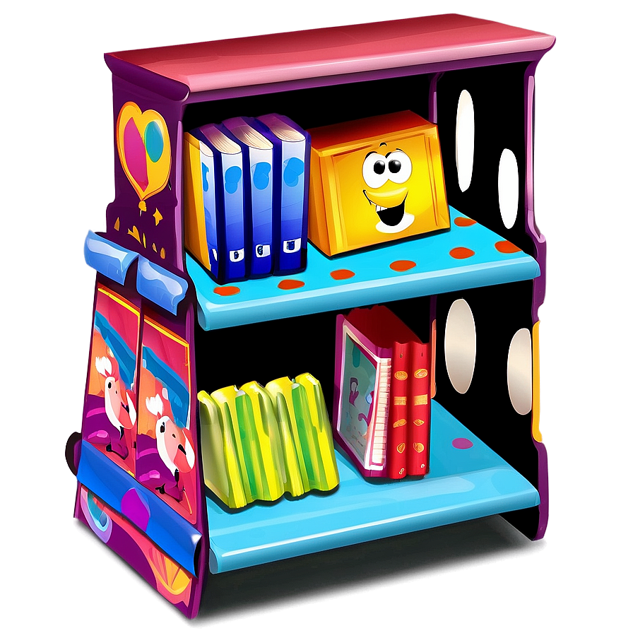 Children's Books Shelf Png Ffg