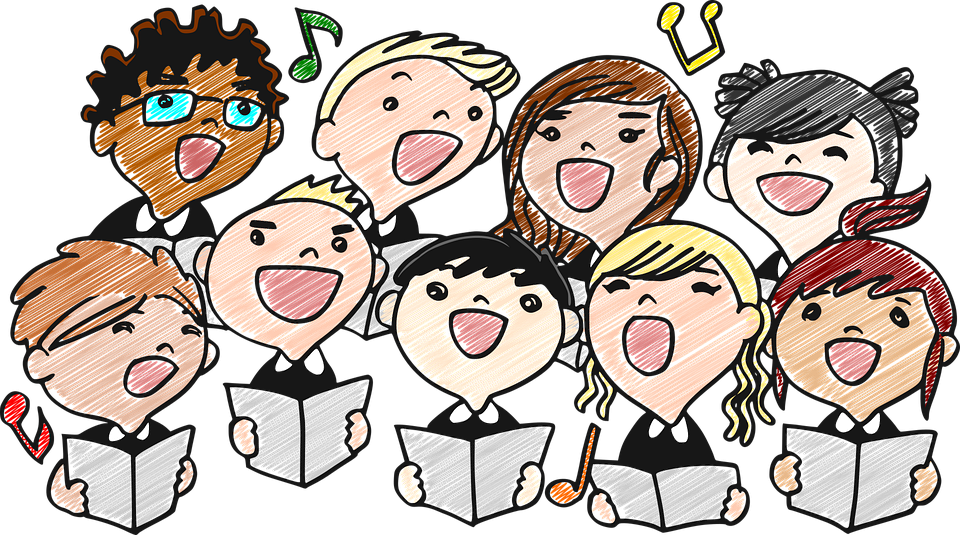 Childrens Choir Cartoon Illustration