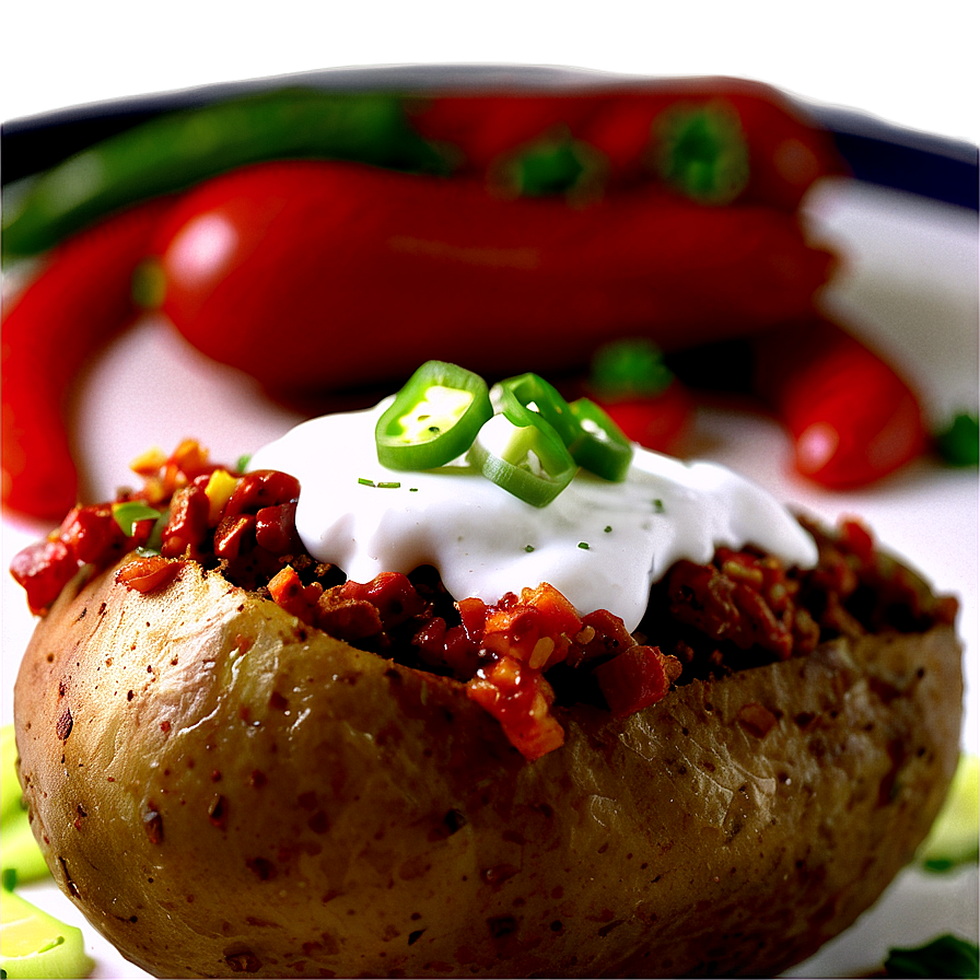 Chili Topped Baked Potato Png Gkw