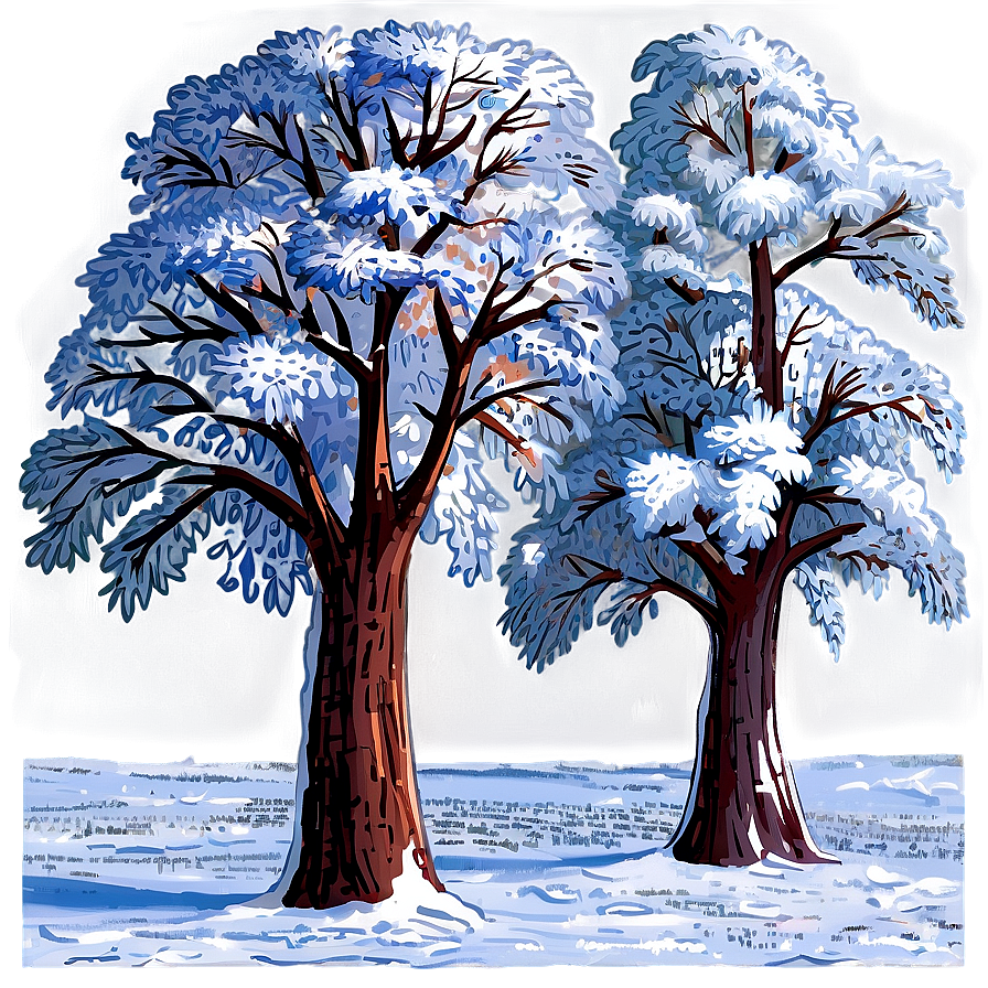 Chilly Snow Trees Png 06292024