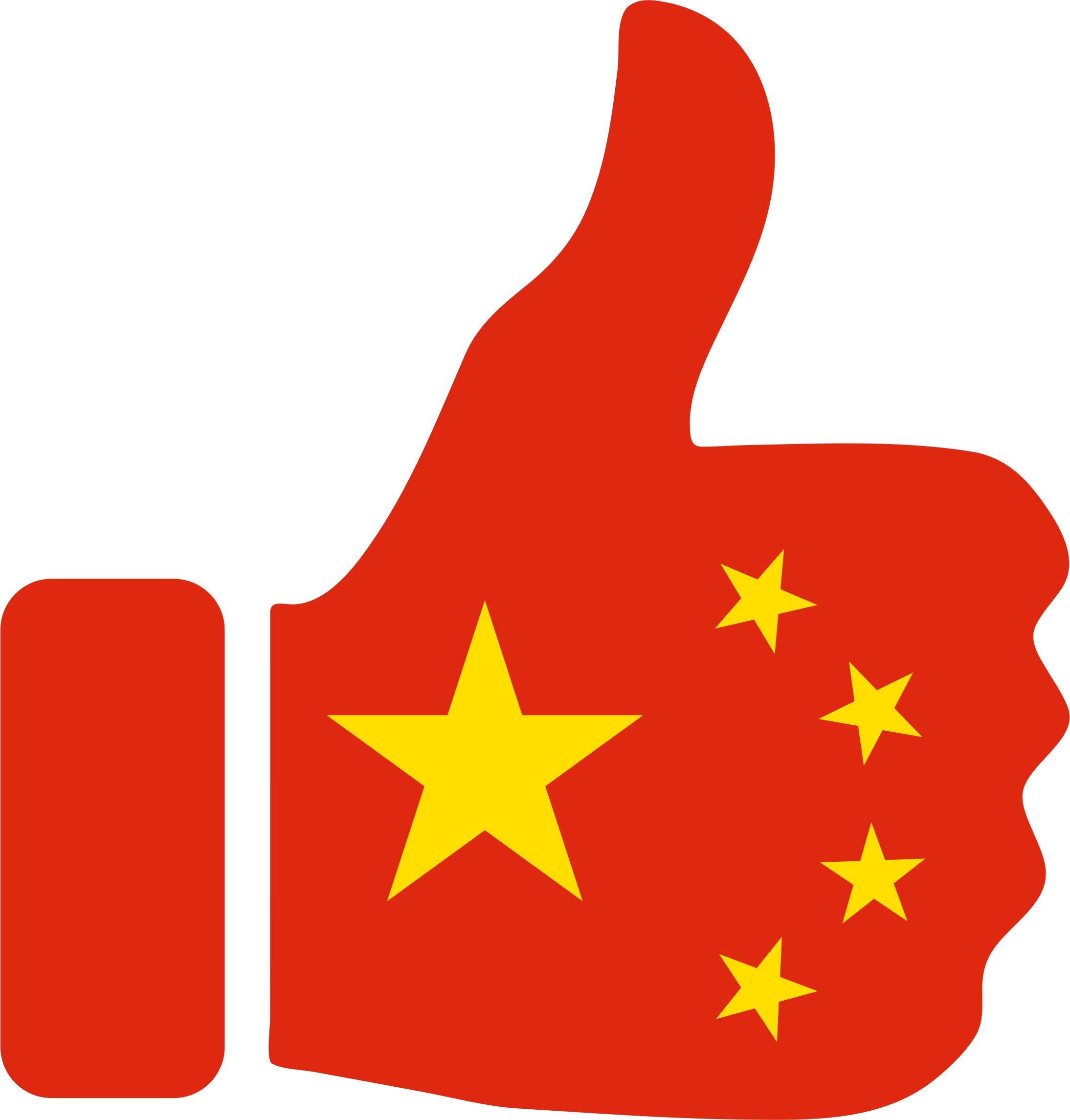 China Flag Thumbs Up Graphic