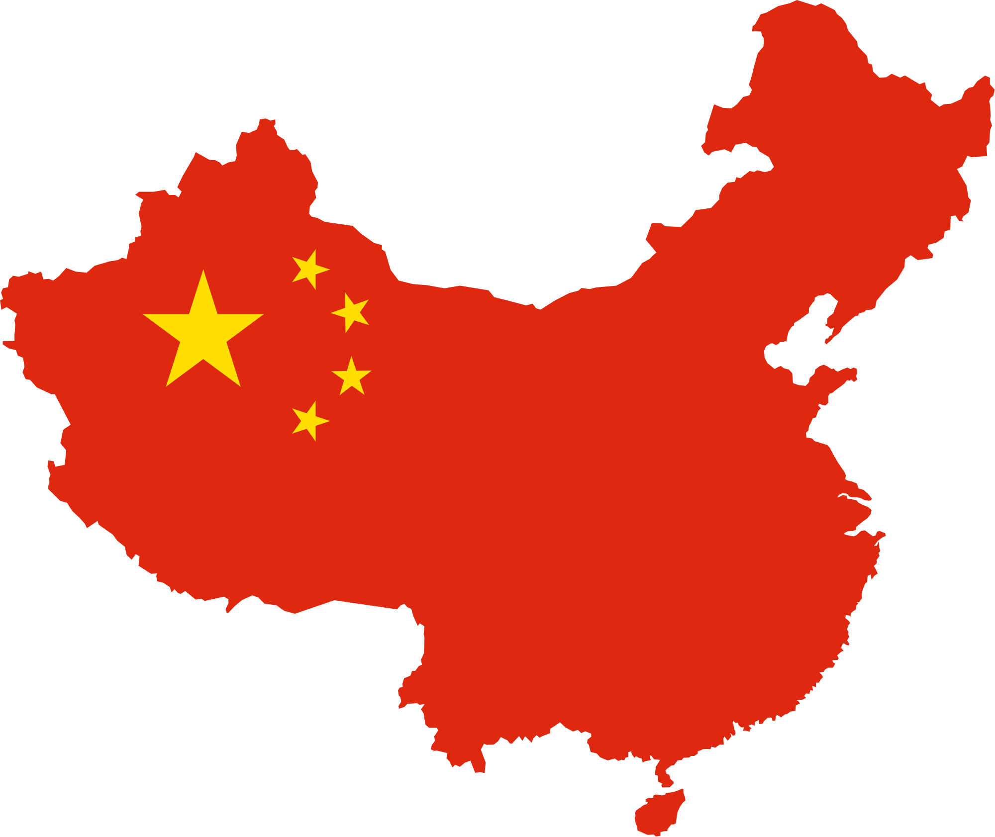 China Mapwith Flag
