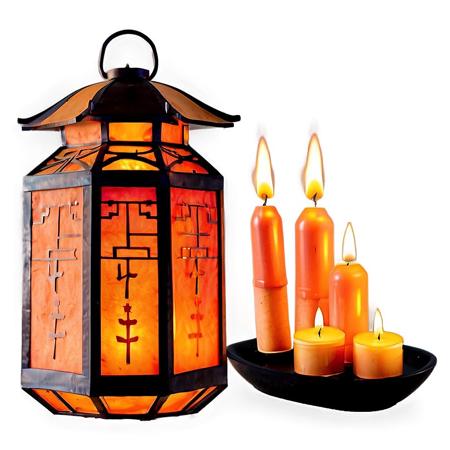 Chinese Lantern With Candle Png 06262024