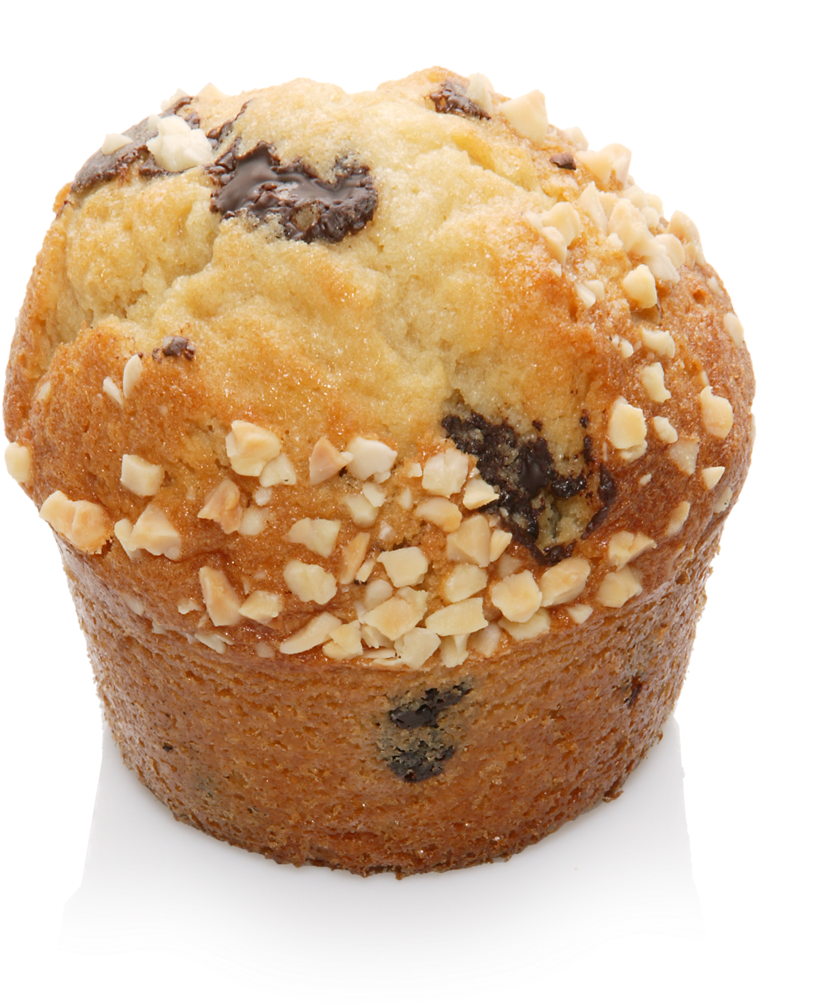 Chocolate Chip Nut Muffin Isolated