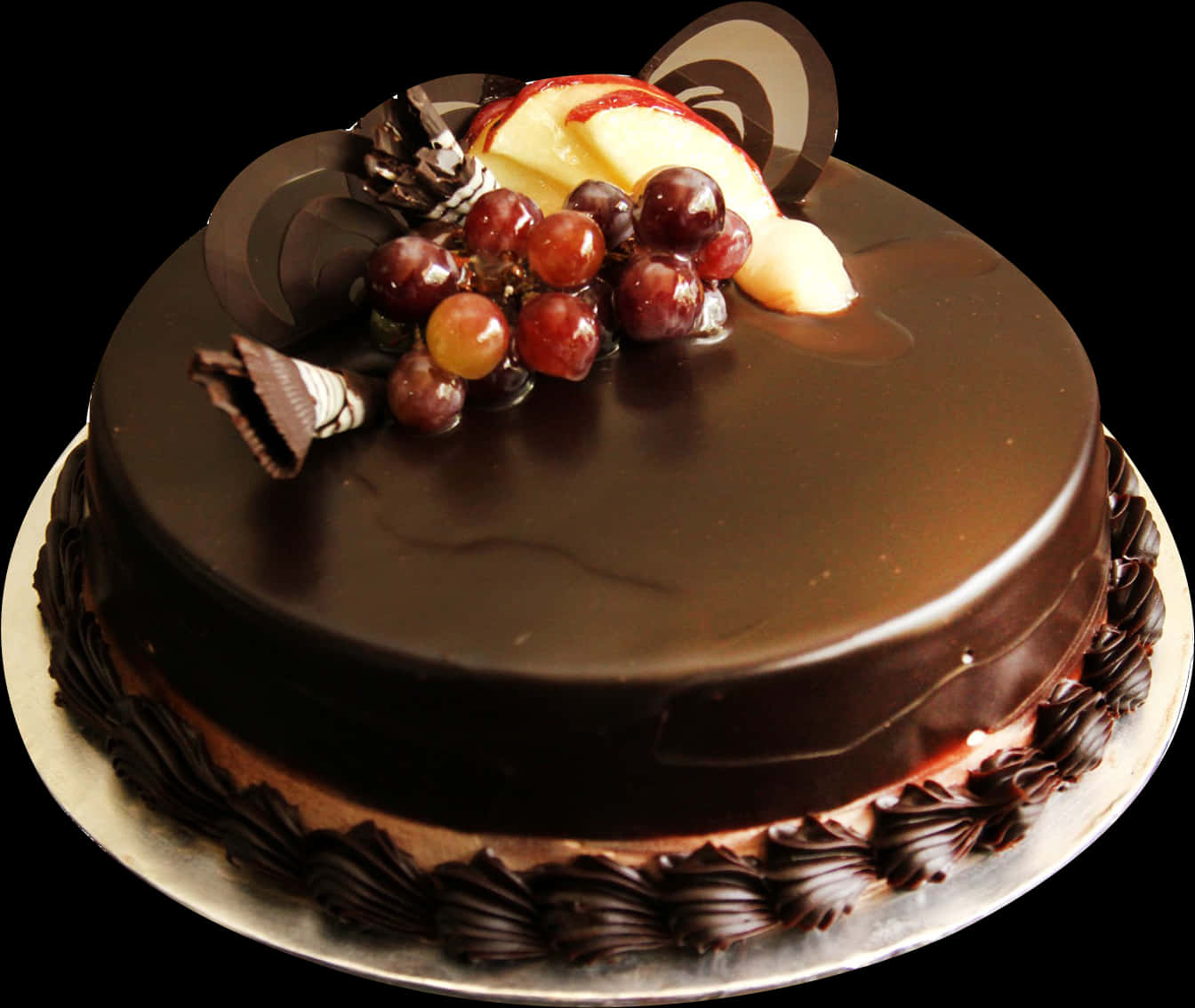 Chocolate Ganache Cakewith Fruit Topping