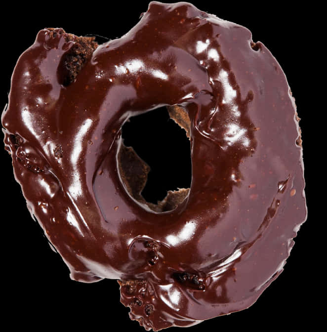 Chocolate Glazed Donut Top View