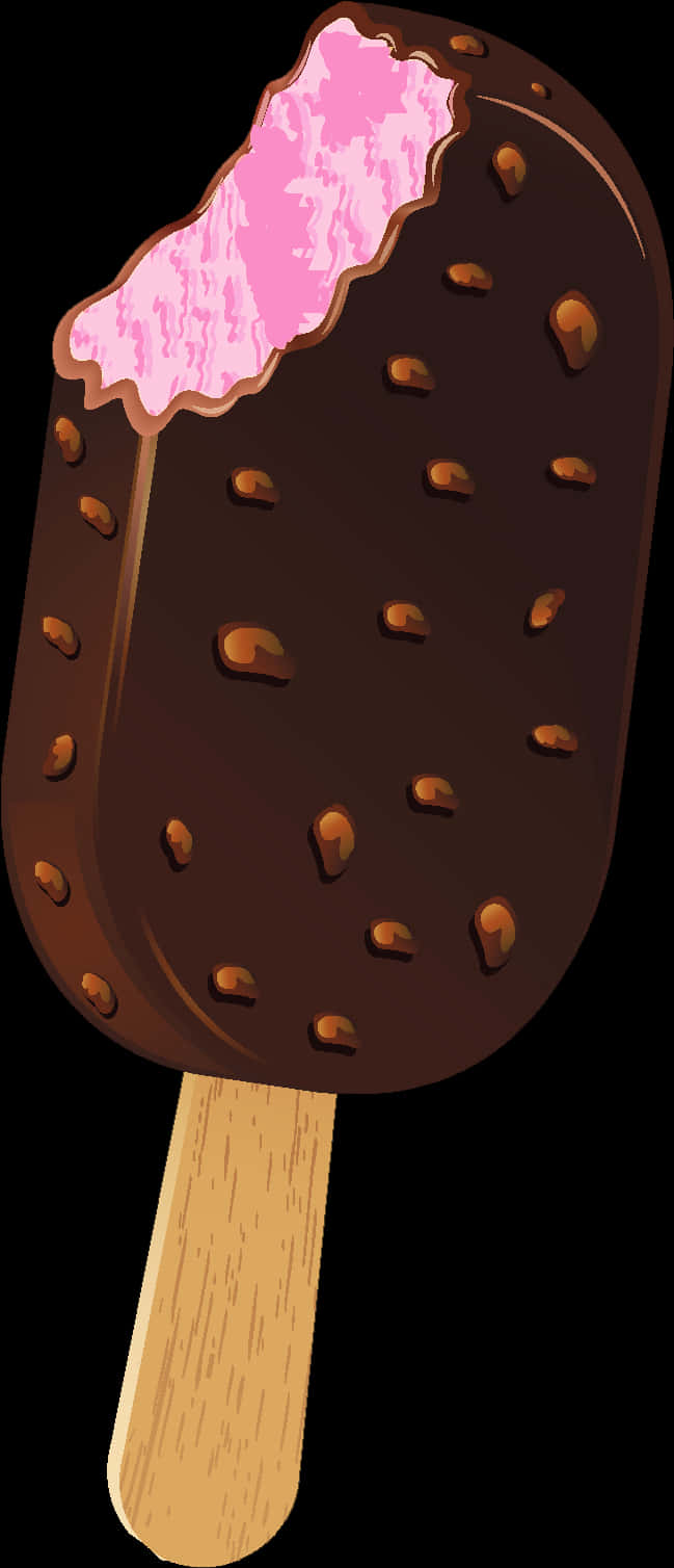 Chocolate Nut Ice Cream Bar Clipart