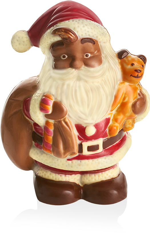 Chocolate Santawith Puppy Figurine