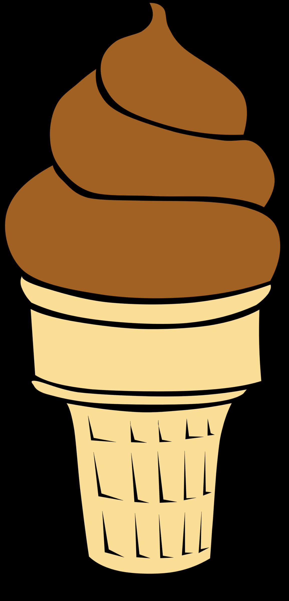 Chocolate Soft Serve Ice Cream Cone