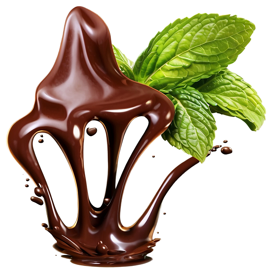 Chocolate Splash With Mint Png 6