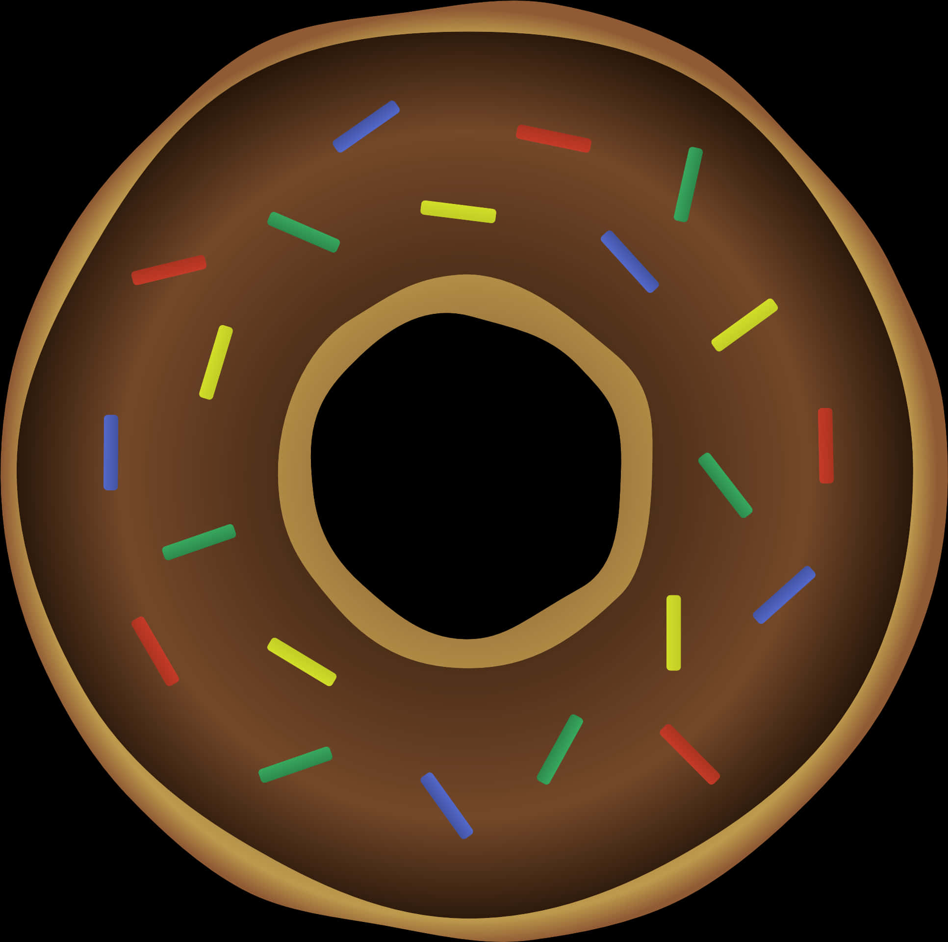 Chocolate Sprinkled Donut Illustration