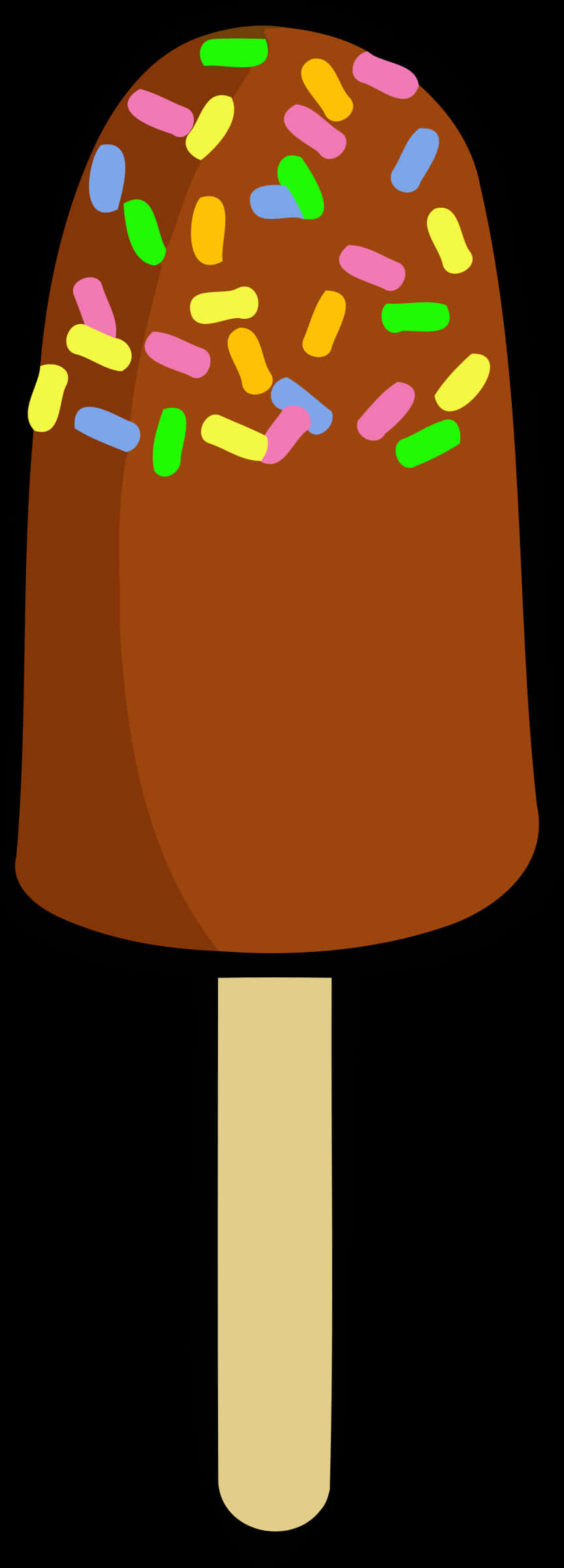 Chocolate Sprinkled Ice Cream Popsicle Clipart