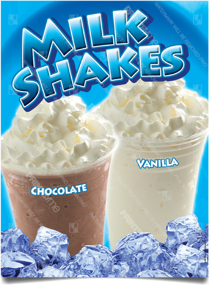 Chocolate Vanilla Milkshakes Ice Cold Advertisement