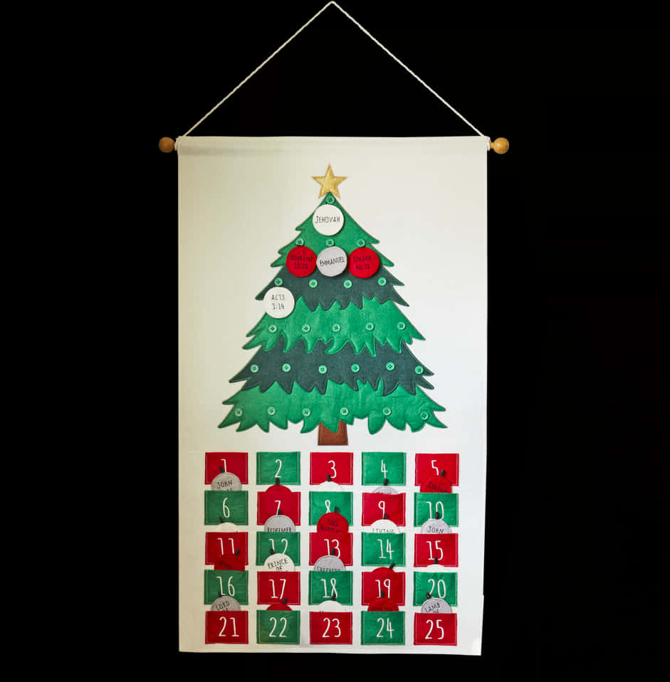 Christmas Advent Calendar Wall Hanging