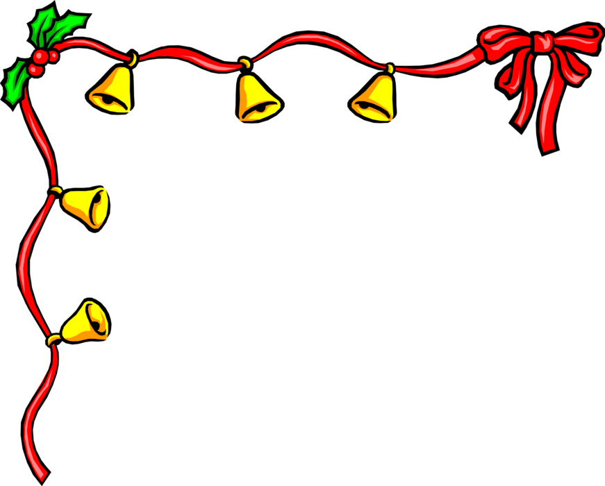 Christmas Bells Border Vector