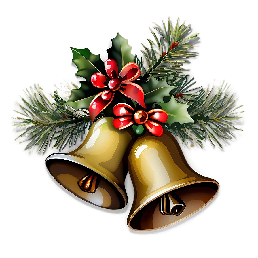 Christmas Bells With Pine Cones Png Iwn39