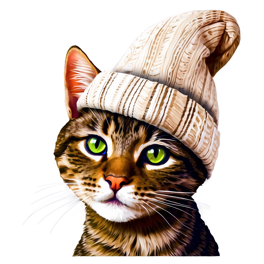 Christmas Cat With Hat Vector Png Kpj94