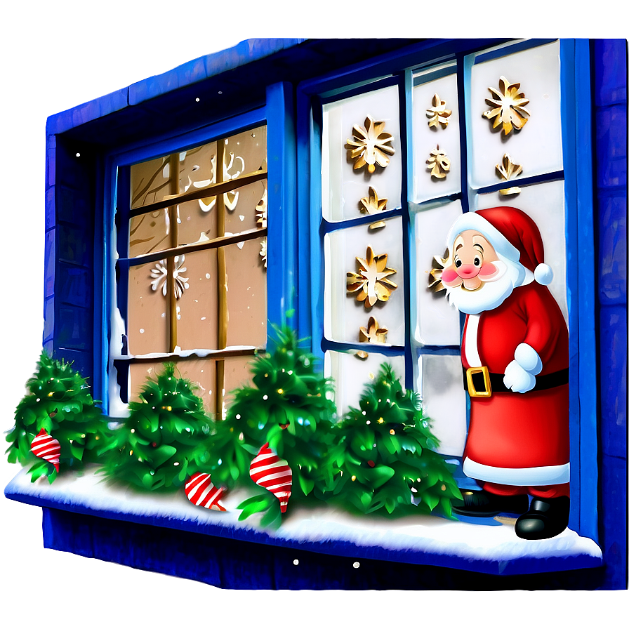 Christmas Decorated Window Png Wbh44