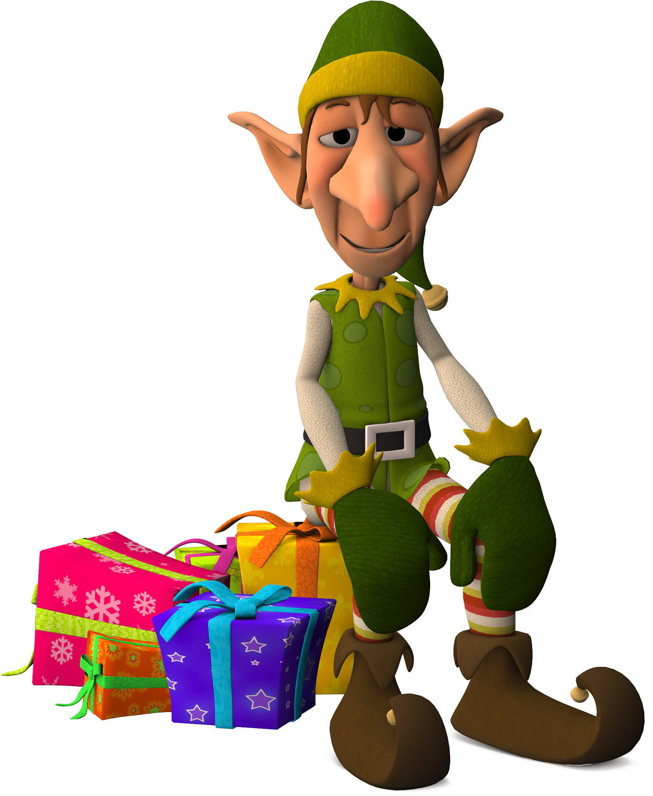 Christmas Elf With Gifts