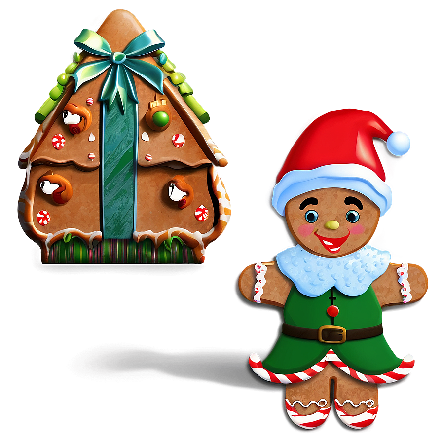 Christmas Elf With Gingerbread Png 64