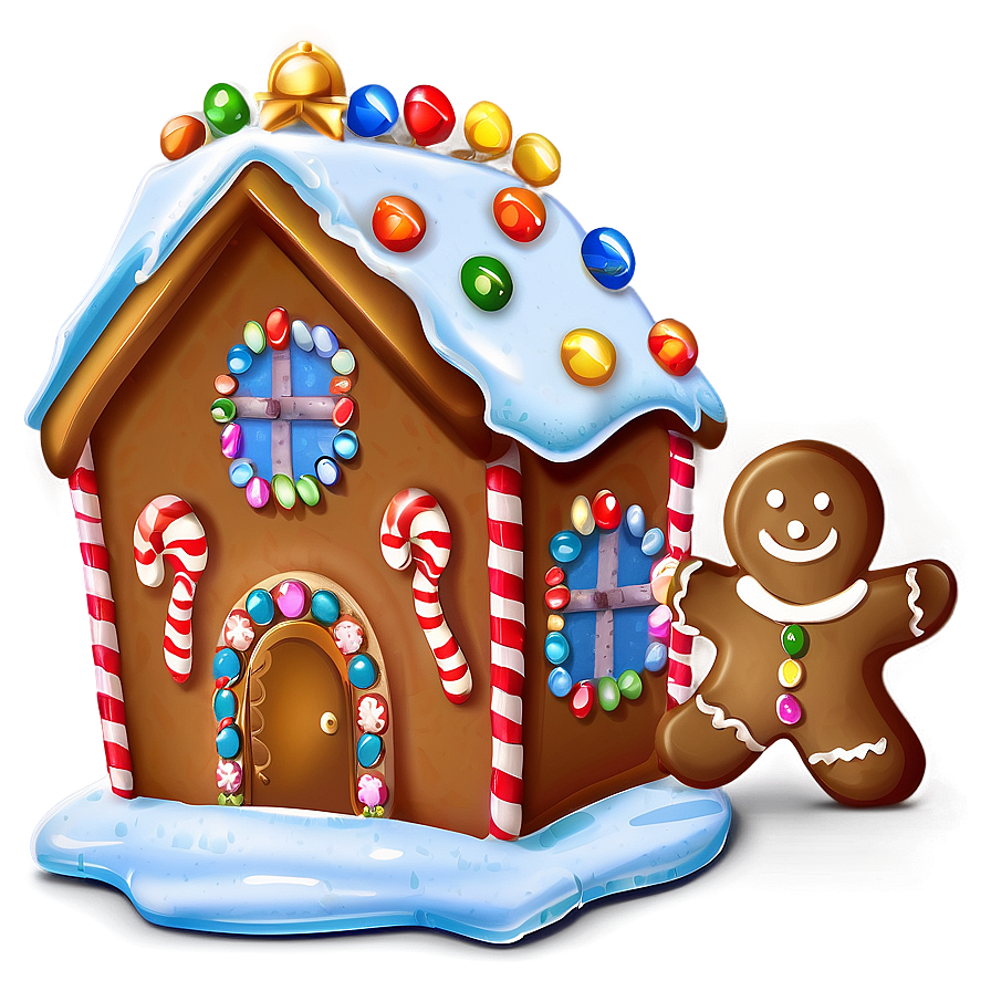 Christmas Eve Gingerbread House Png Bil