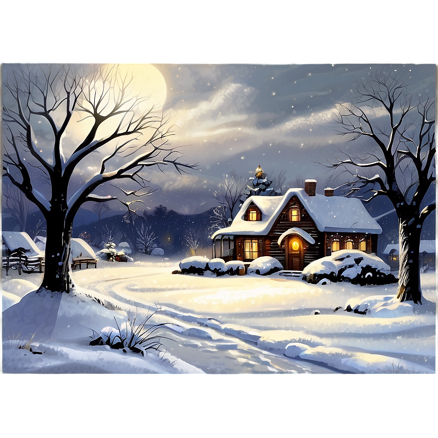 Christmas Eve Snowy Scene Png 93