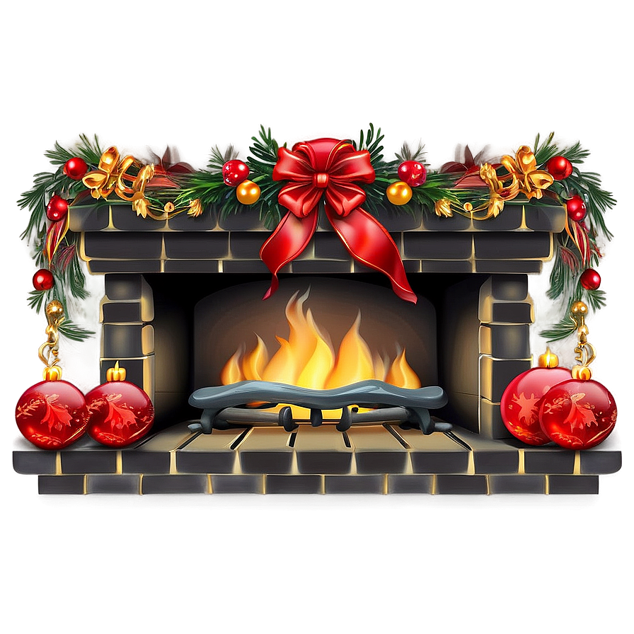 Christmas Fireplace Decor Png 53