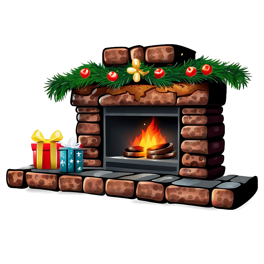 Christmas Fireplace With Cookies Png Gjj61