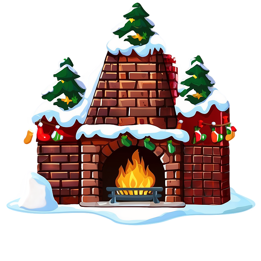 Christmas Fireplace With Elves Png Ron