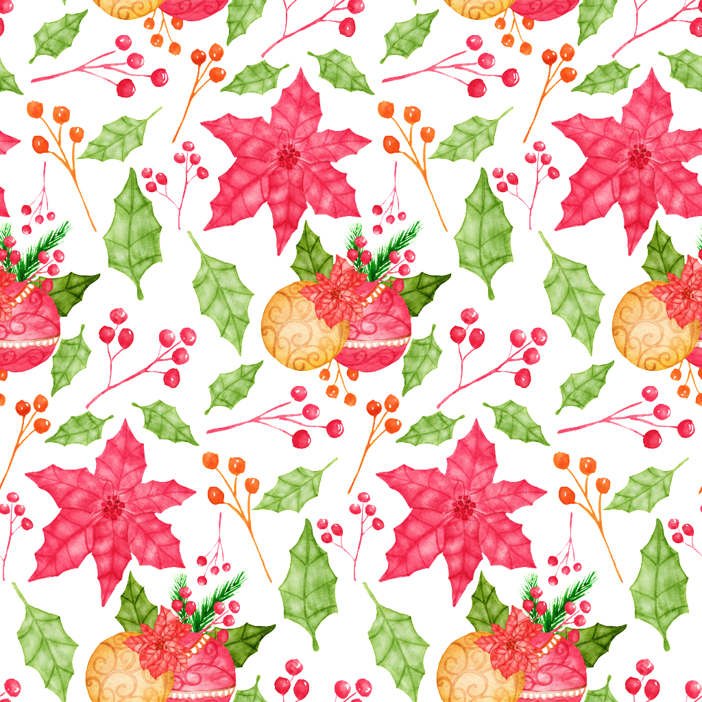 Christmas Floral Pattern Background