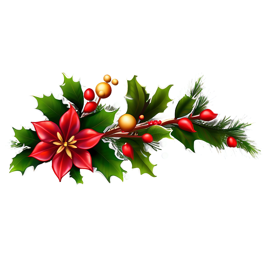 Christmas Flower Border Png 4