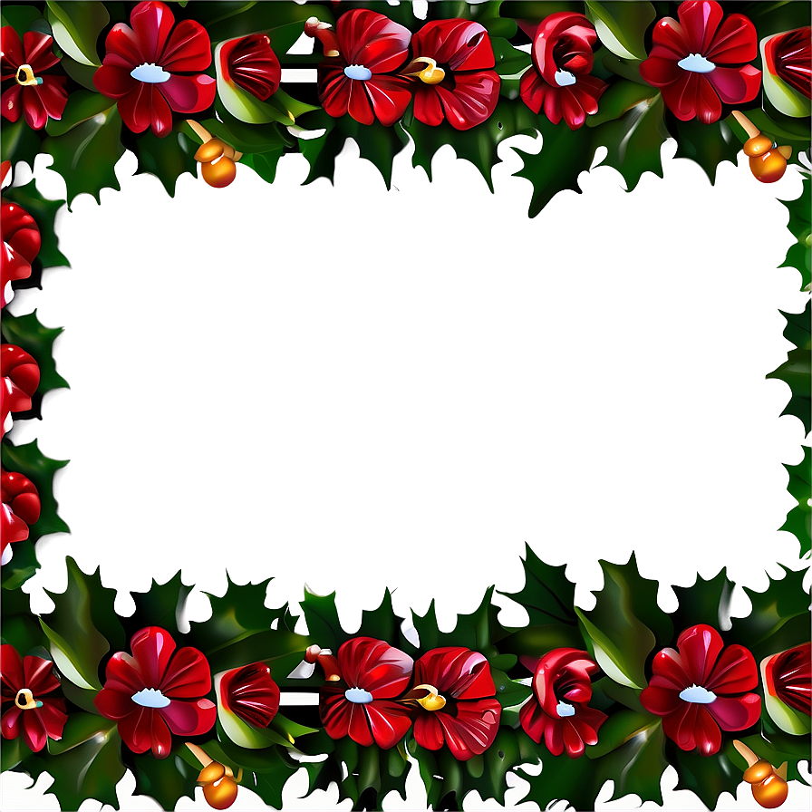 Christmas Flower Border Png Htc