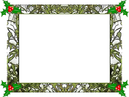 Christmas Holly Frame Template