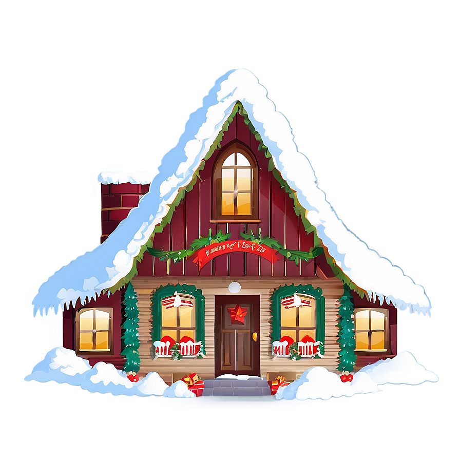 Christmas House Clipart Png 06122024