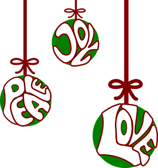 Christmas Joy Peace Love Ornaments