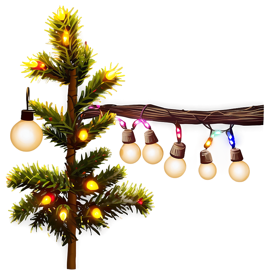 Christmas Lights In Garden Png Tby45