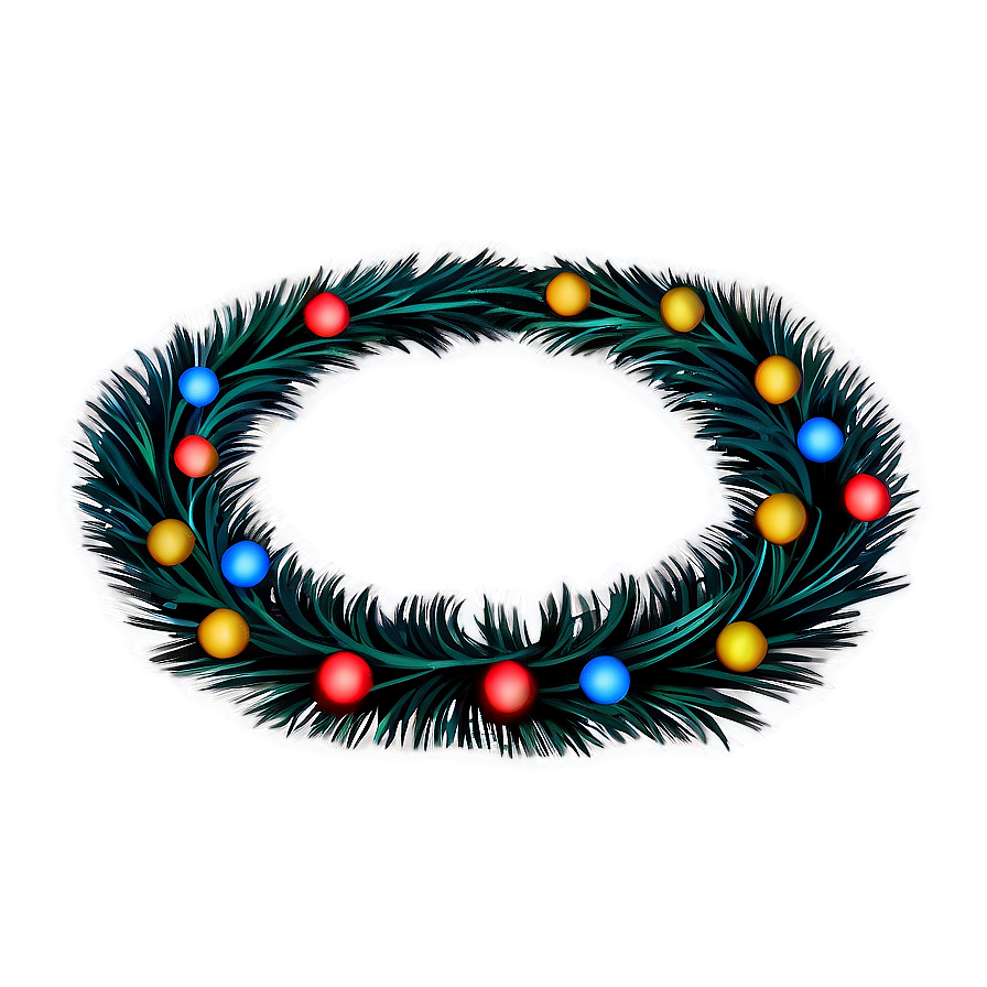 Christmas Lights Wreath Png 24