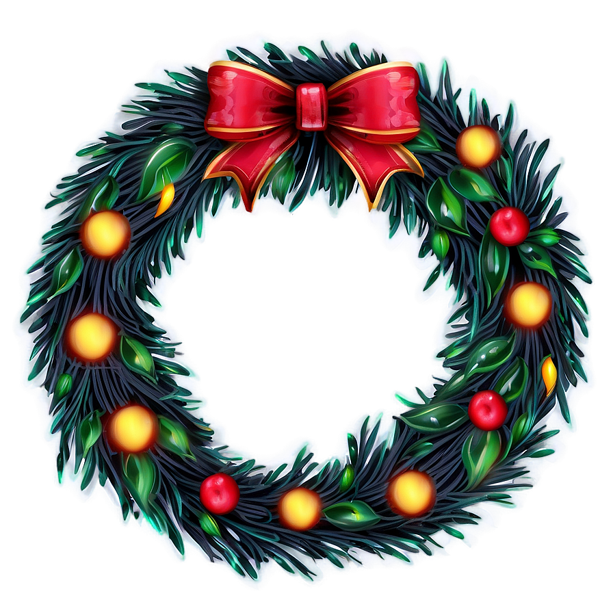 Christmas Lights Wreath Png 24