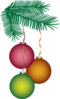 Christmas Ornaments Hanging Black Background