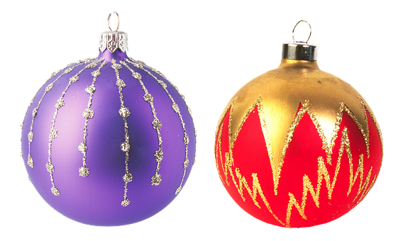 Christmas Ornaments Purpleand Gold