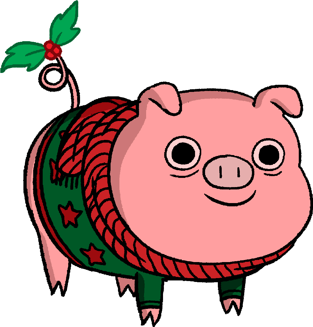 Christmas Pig Cartoon Illustration