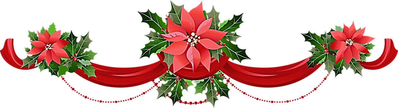 Christmas Poinsettia Decoration Banner