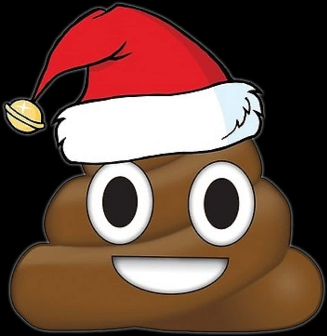 Christmas Poop Emojiwith Santa Hat