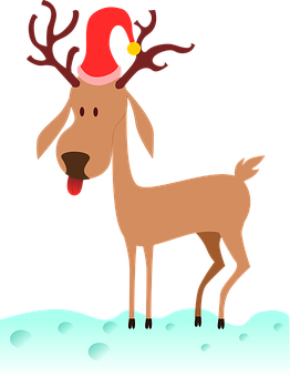 Christmas Reindeerin Santa Hat