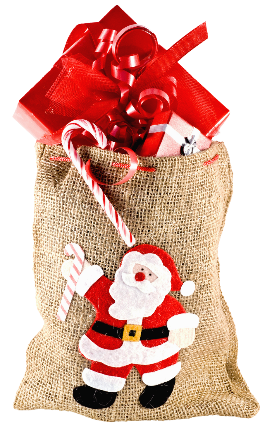 Christmas Santa Sackwith Giftsand Candy Cane.png