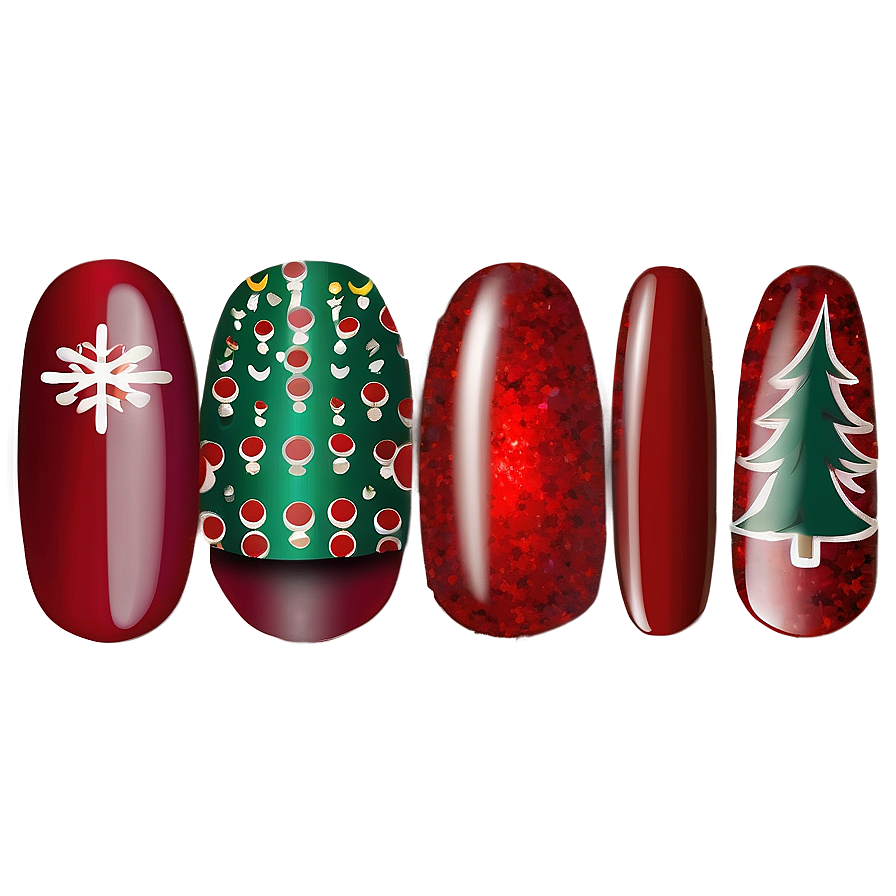 Christmas Single Acrylic Nail Png 60