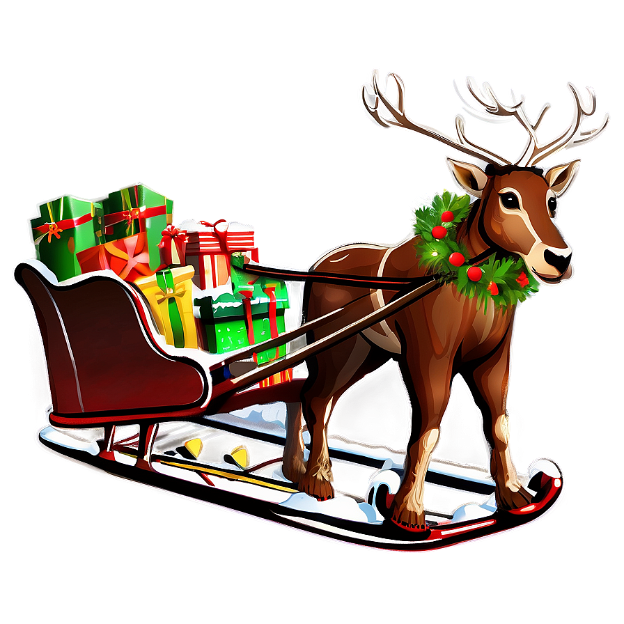 Christmas Sleigh Illustration Png Fao80