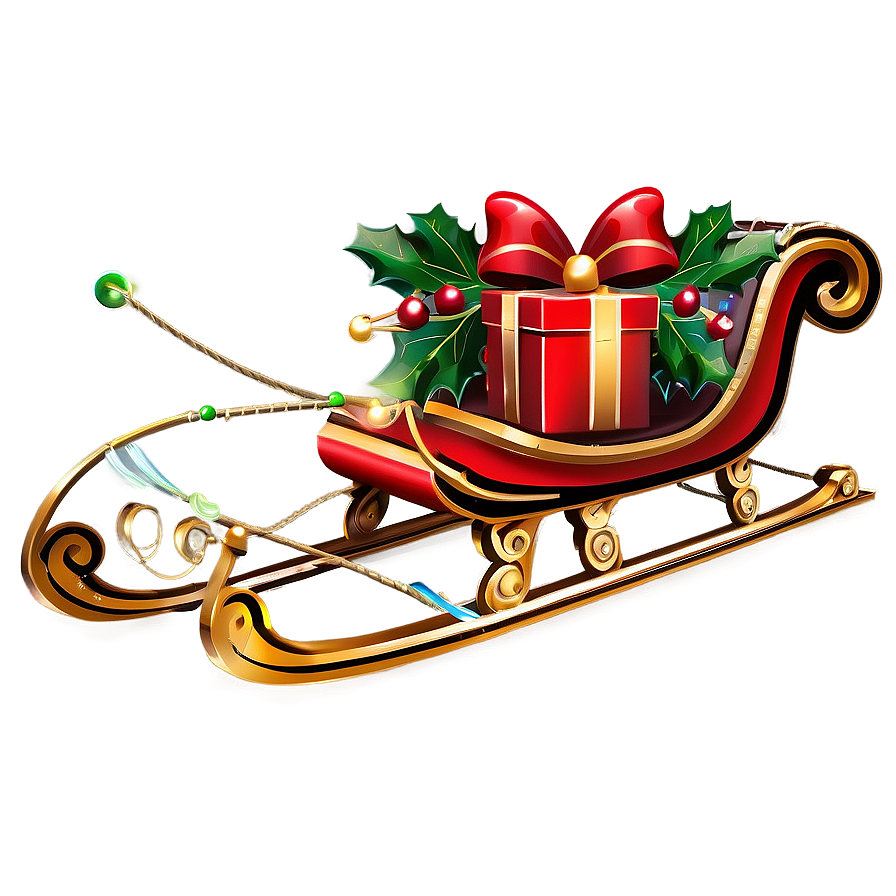 Christmas Sleigh With Gifts Png Ihr