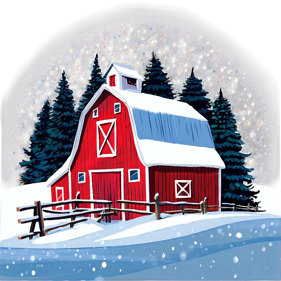 Christmas Snow Barn Png Aei91